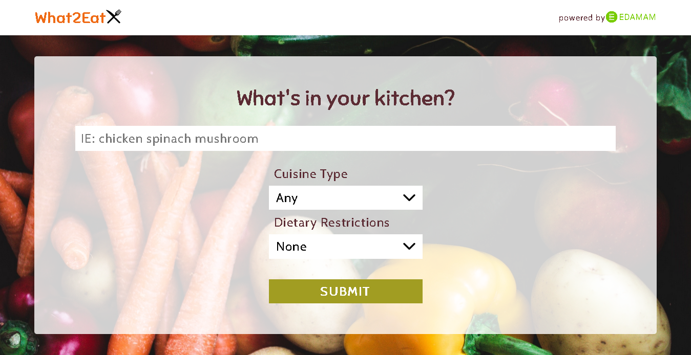 what2Eat project screenshot